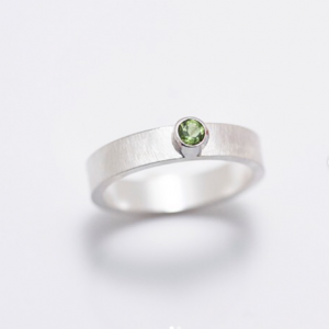 Hand-textured sterling silver ring 3.5 mm