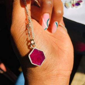 Ruby on silver