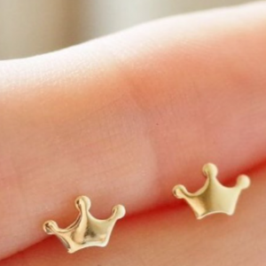 Tiny Crown Studs 14 Karat gold
