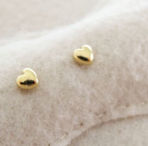 Tiny Heart Studs 14k Gold