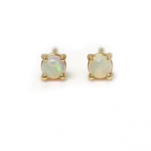White Opal Earrings 14 karat Gold