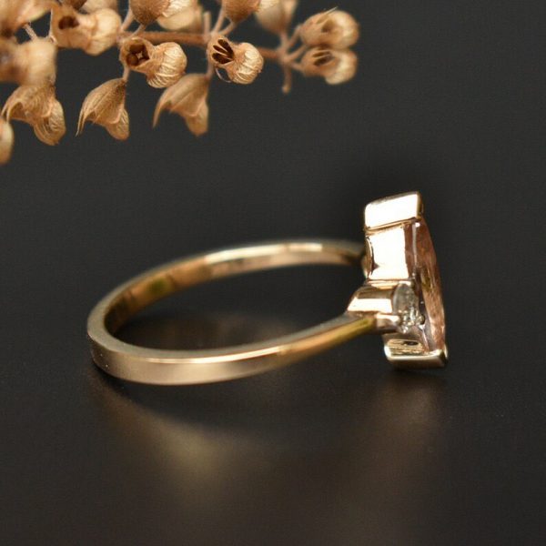 Marquise Morganite & Diamond Engagement Ring
