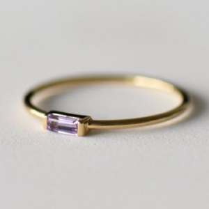Amethyst Ring Gold Plated