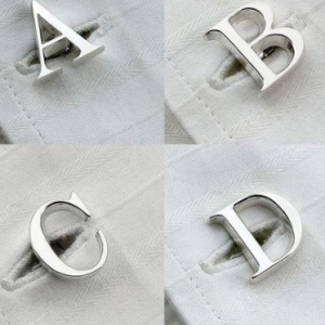 Initial Cuff Link on Silver