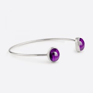 Adjustable Amethyst Bangle 925 silver