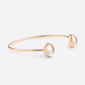 Oval Rose Quartz Bangle