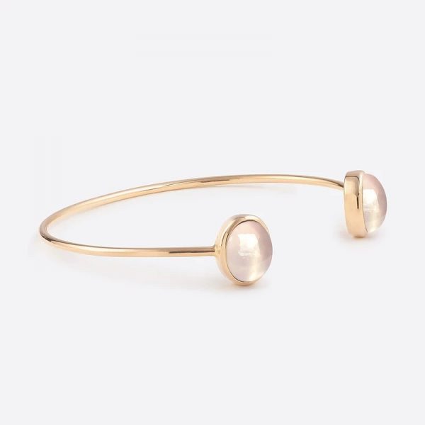 Oval Rose Quartz Bangle