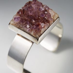Sterling silver and amethyst bangle