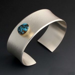 Turquoise and sterling silver bangle