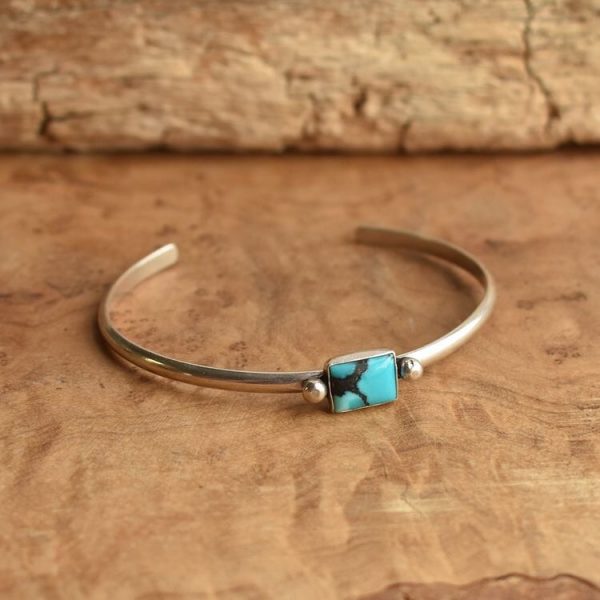 Turquoise Cuff Bracelet Sterling silve - Image 2