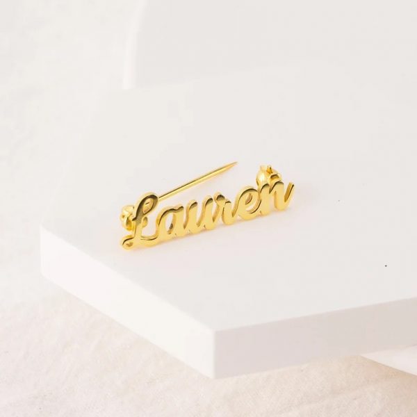 Personalized Name Brooch gold - Image 2