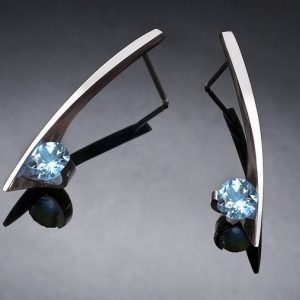 Aquamarine earrings, March birthstone, fine jewelry, wedding earrings
