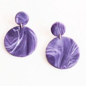 Chevron amethyst earrings