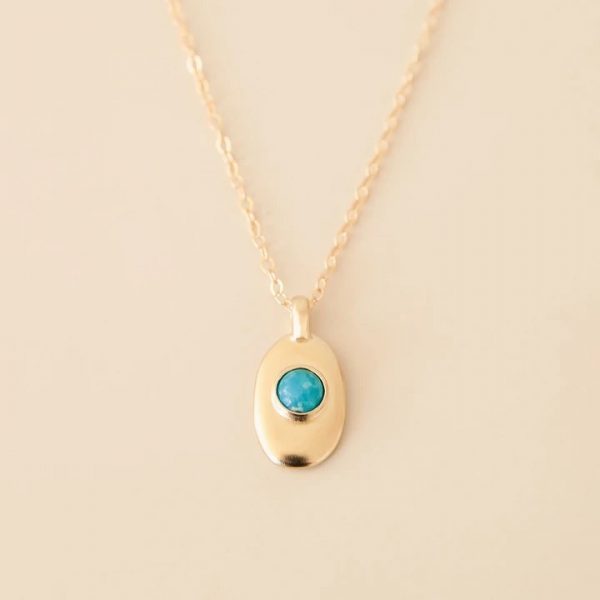 Turquoise pendant Electroplated
