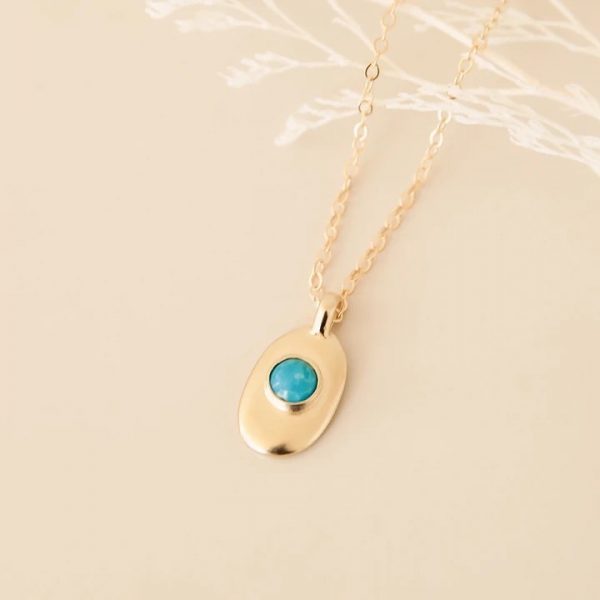 Turquoise pendant Electroplated - Image 2