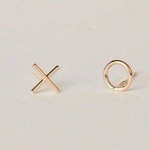 14k gold studs XOXO