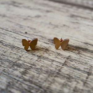 14K gold butterfly studs