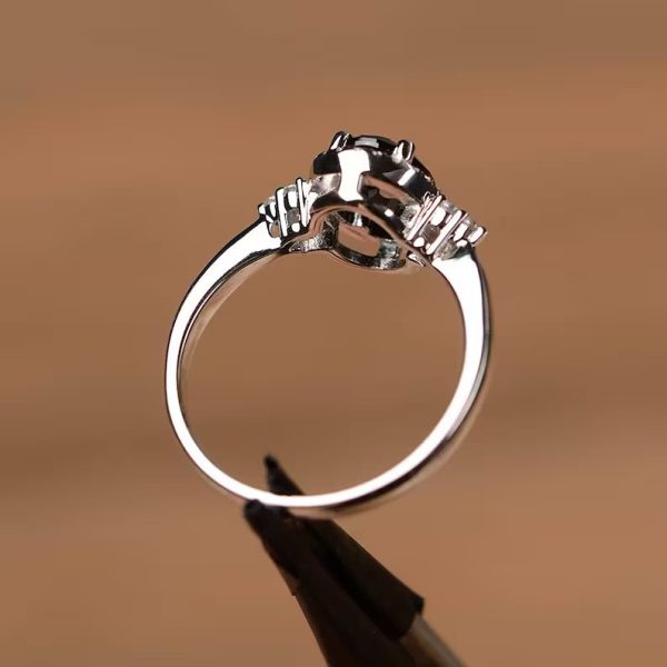 Natural black onyx ring oval cut - Image 2