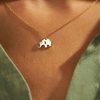 18 karat yellow gold Elephant pendant with 0.02 Carat Diamond Necklace - Image 2