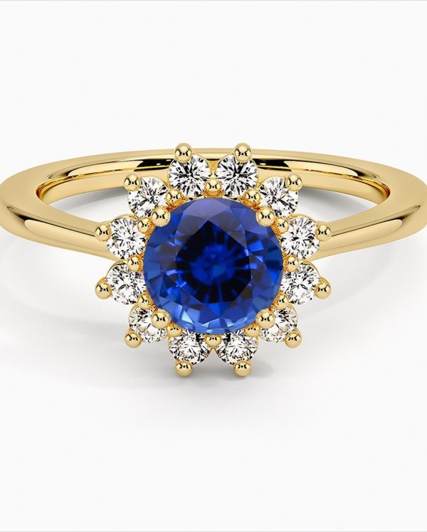 Tanzanite ring on 18 karat gold with American zirconia