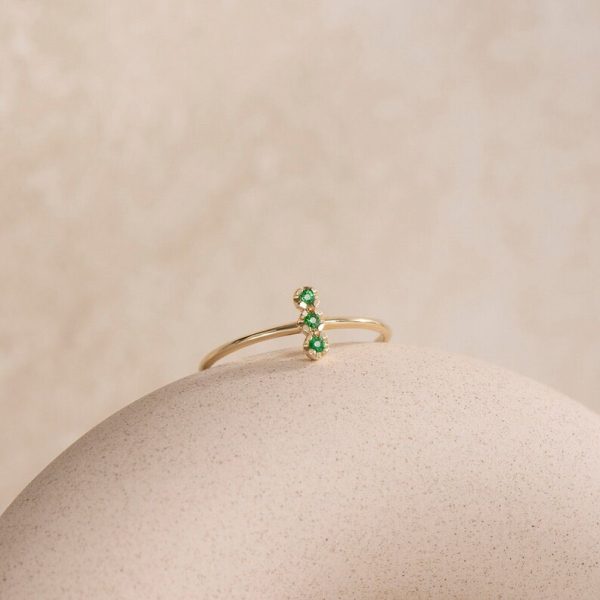 Tsavorite Ring 18 Karat Gold - Green Garnet Ring Minimalist - Image 2