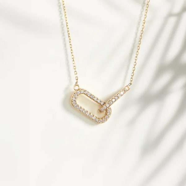 Intertwined Necklace for Women with cubic zirconia set