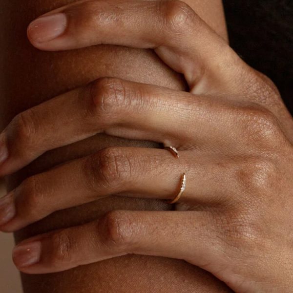 14 karat Open Front Stacking Ring, with diamonds - Image 2