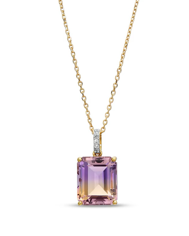 3.5 Carat Ametrine Pendant with Diamonds on 18K Gold