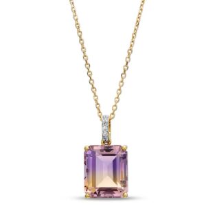 3.5 Carat Ametrine Pendant with Diamonds on 18K Gold