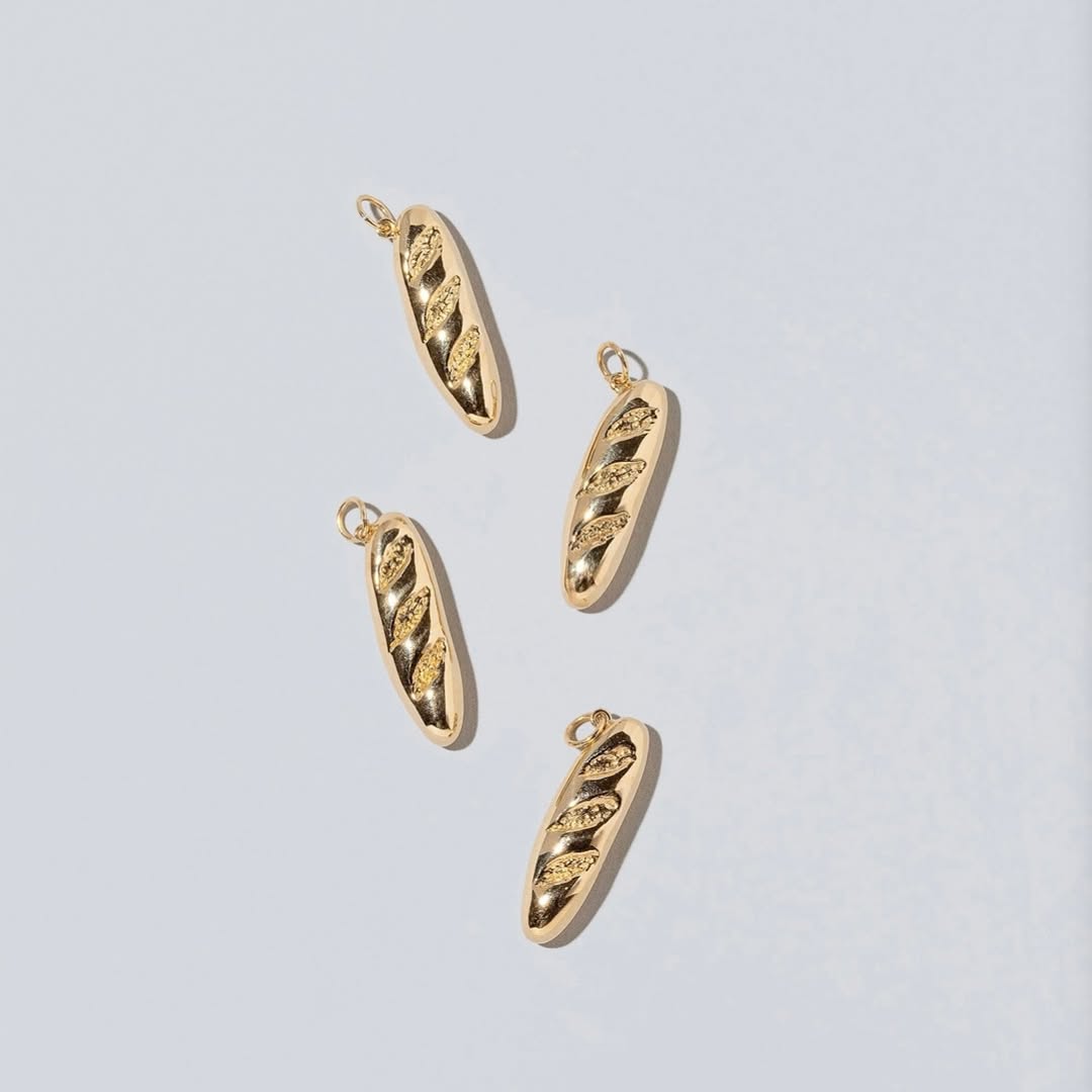 Golden Baguette Memory Charm 9 karat yellow gold