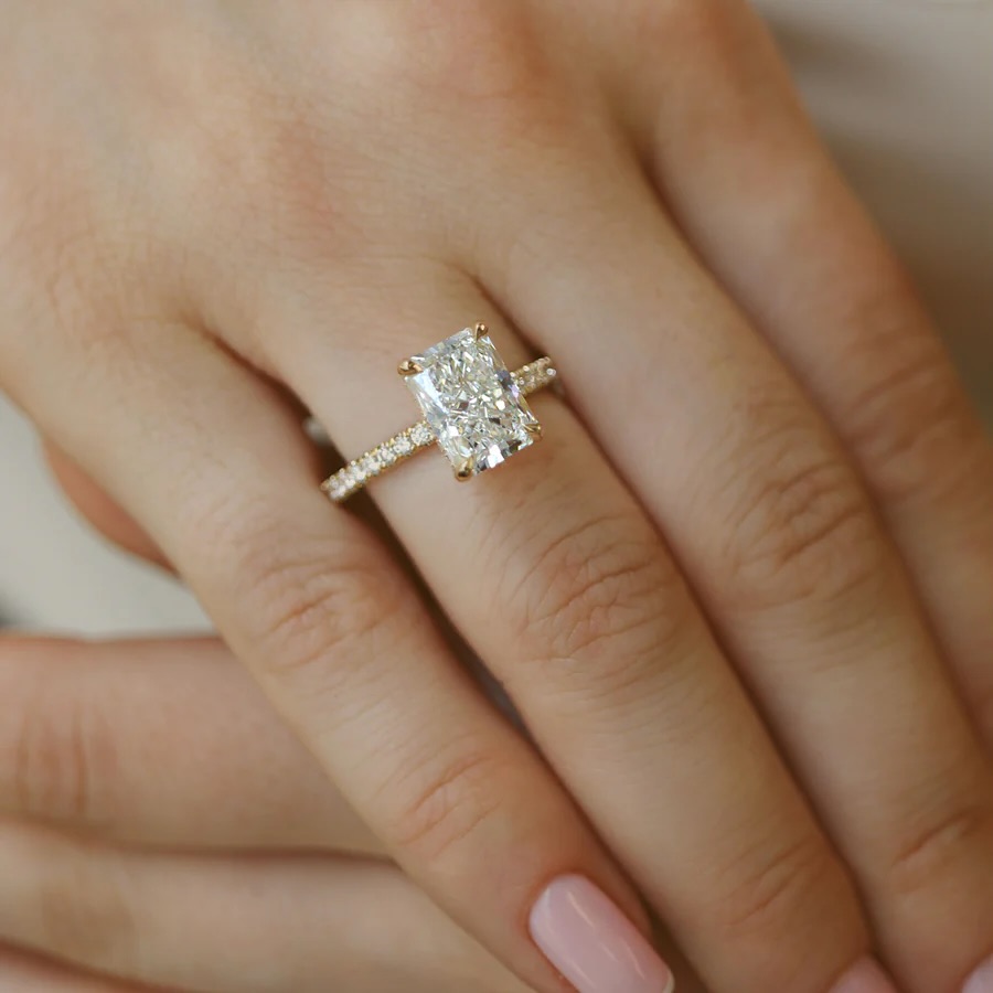 Radiant Grace: Double Hidden Halo Engagement Ring