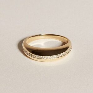 The Pavé Hallow Ring 14 karat gold