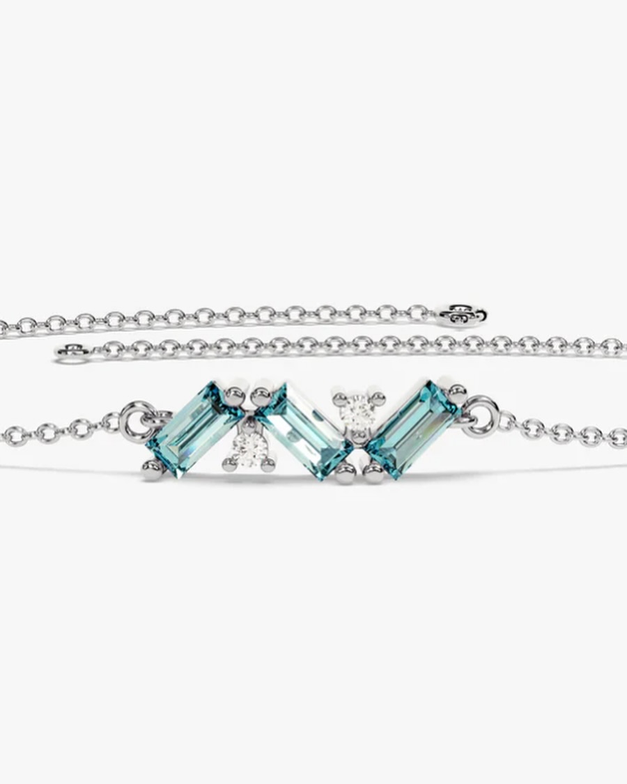 Samawati 18K Gold Aquamarine & Diamond Bracelet