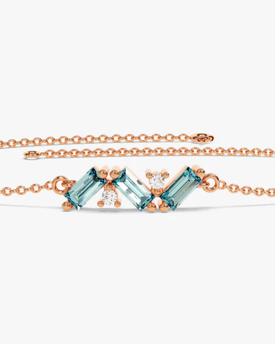 Samawati 18K Gold Aquamarine & Diamond Bracelet