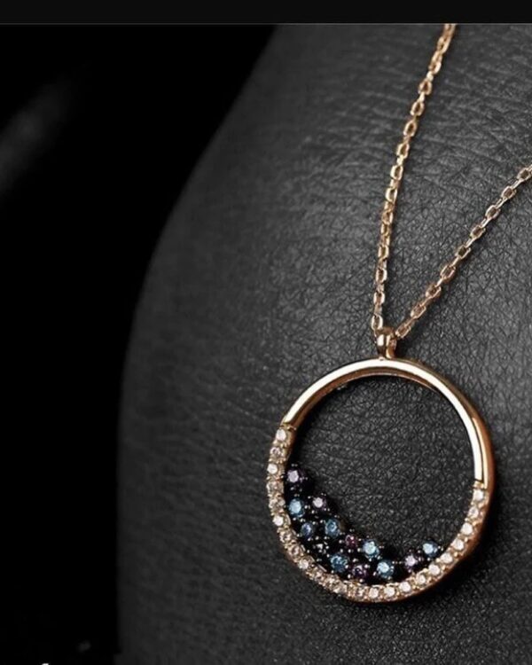 18K Gold Samawati Pendant, Diamonds, Amethyst & Aquamarine - Image 4