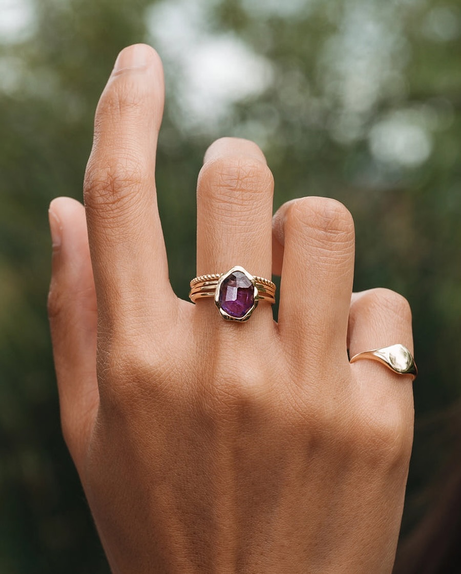 Ukambani Amethyst Ring on 9K Gold