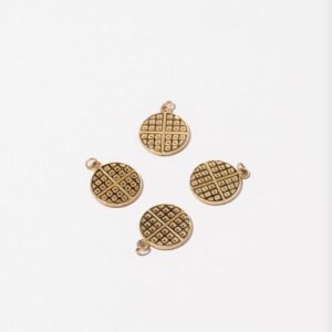 Golden Waffle Memory Charm 9 karat gold
