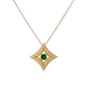 The Stargazer — Tsavorite Pendant in 18K Yellow Gold