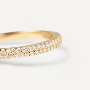 The Diamond Whisper – Pavé Eternity Ring in 18K Yellow Gold
